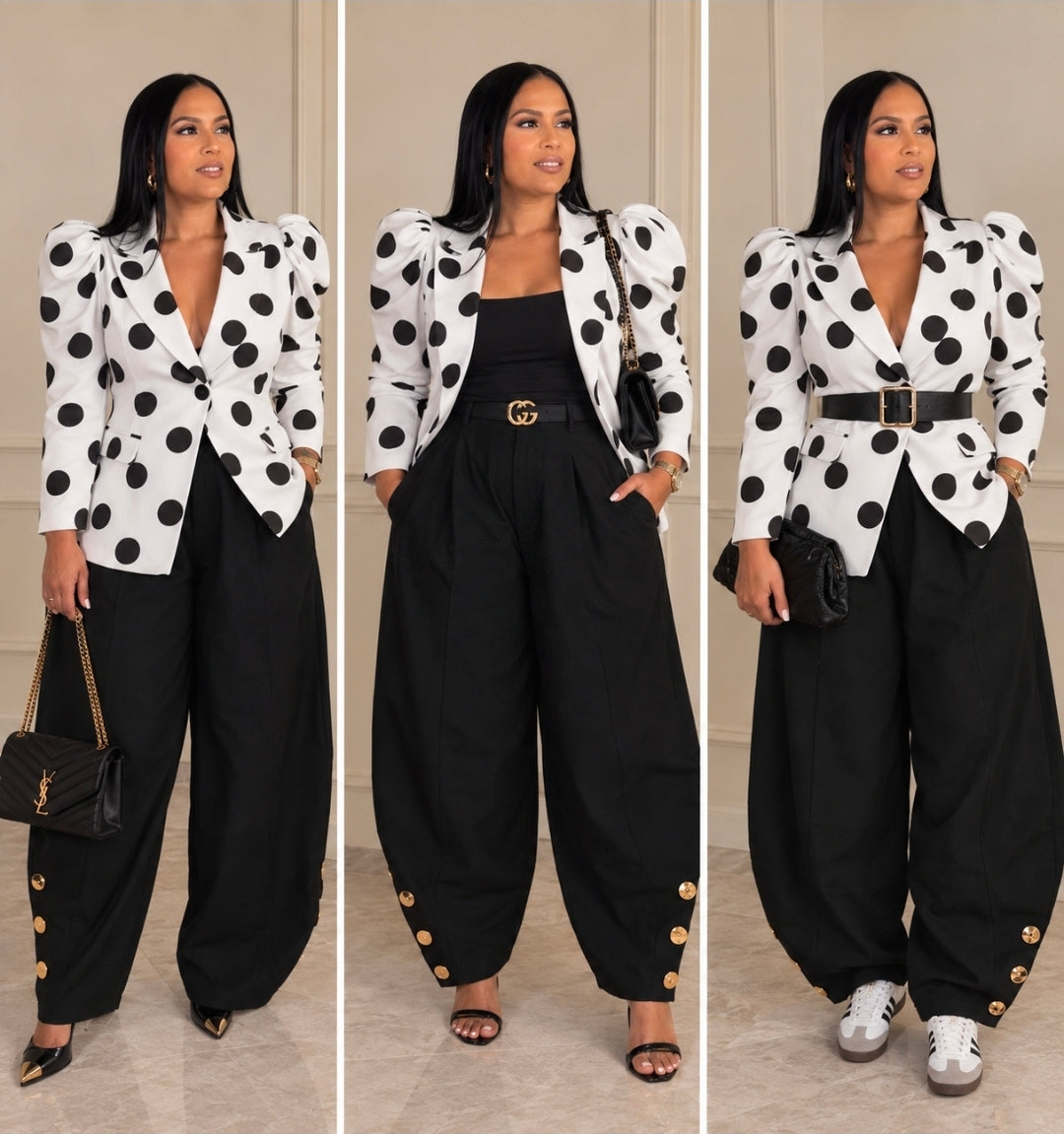 Polka-Dot Power Look