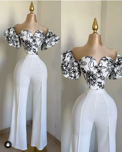 Flower embroidered set