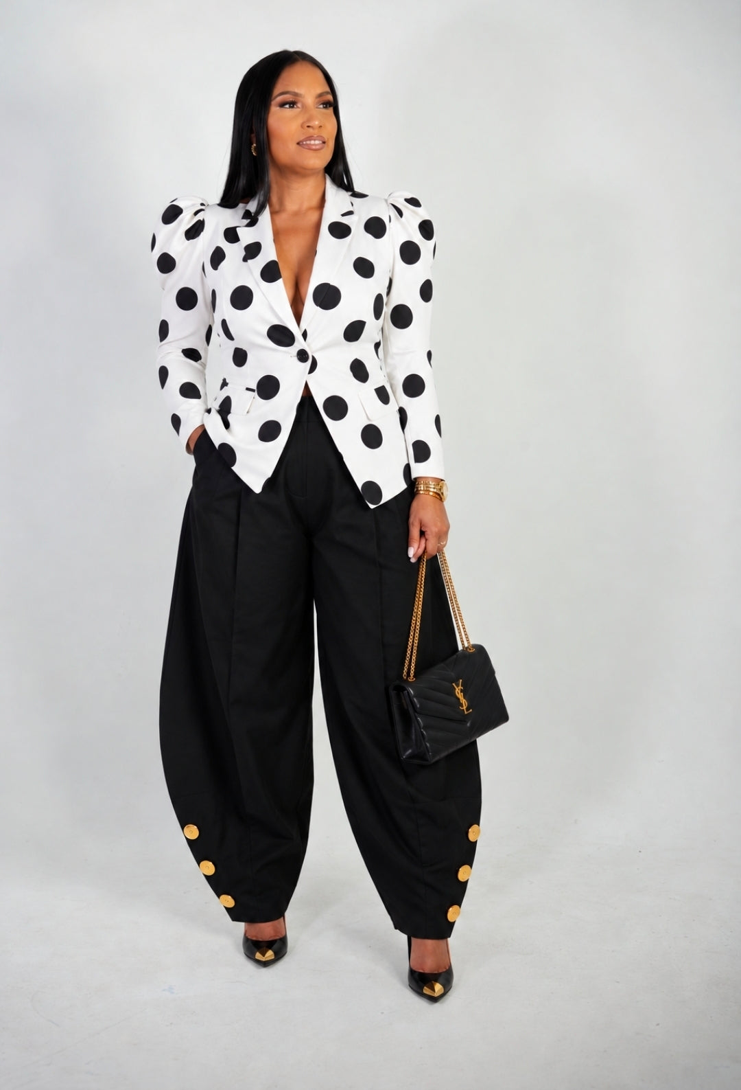 Polka-Dot Power Look